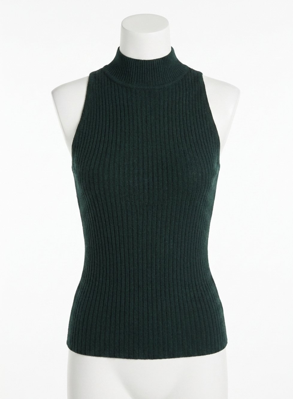 NEW AUTUMN CASHMERE rib mock neck halter top in juniper